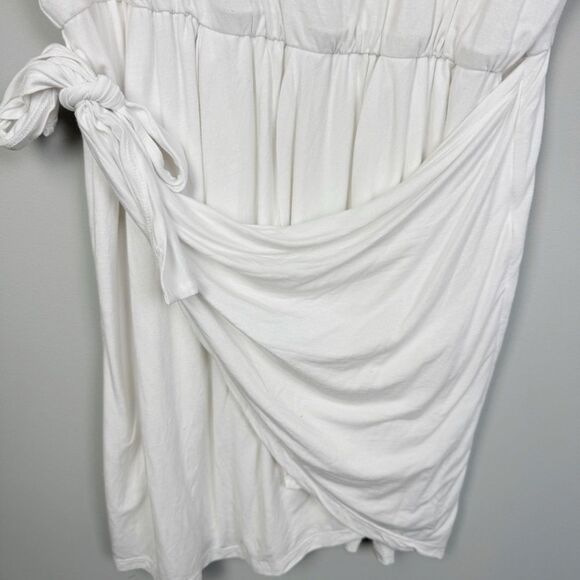 LOVERS & FRIENDS | REVOLVE White Short Sleeve Wrap Tie Dress Women’s Size Medium - Picture 4 of 8